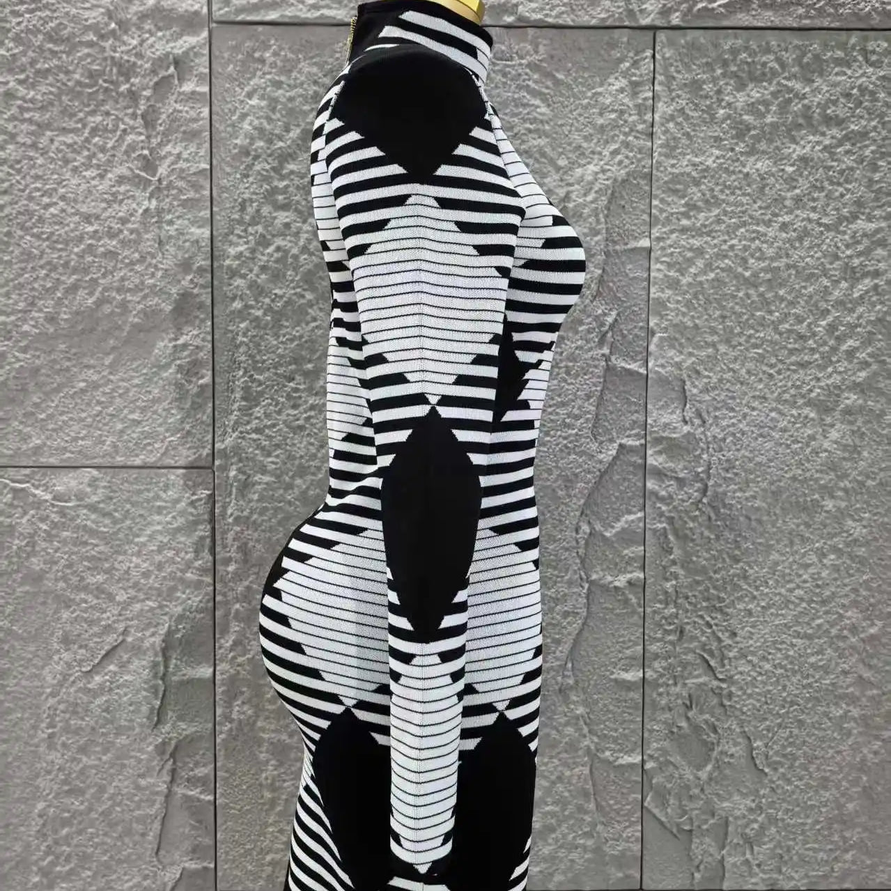 Women Long Sleeve Sexy Plaid Bodycon Mini Bandage Dress Fashion Evening Party Celebrate Office Wear Clothing