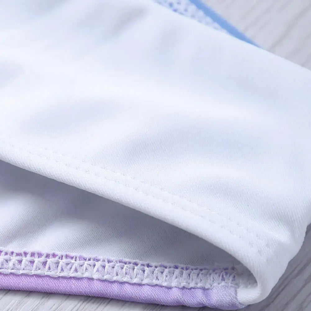 2Pcs/Set Split Bikini Gradient Color Shell Appearance Two-piece High Stretch Off Shoulder Swimwear for Beach