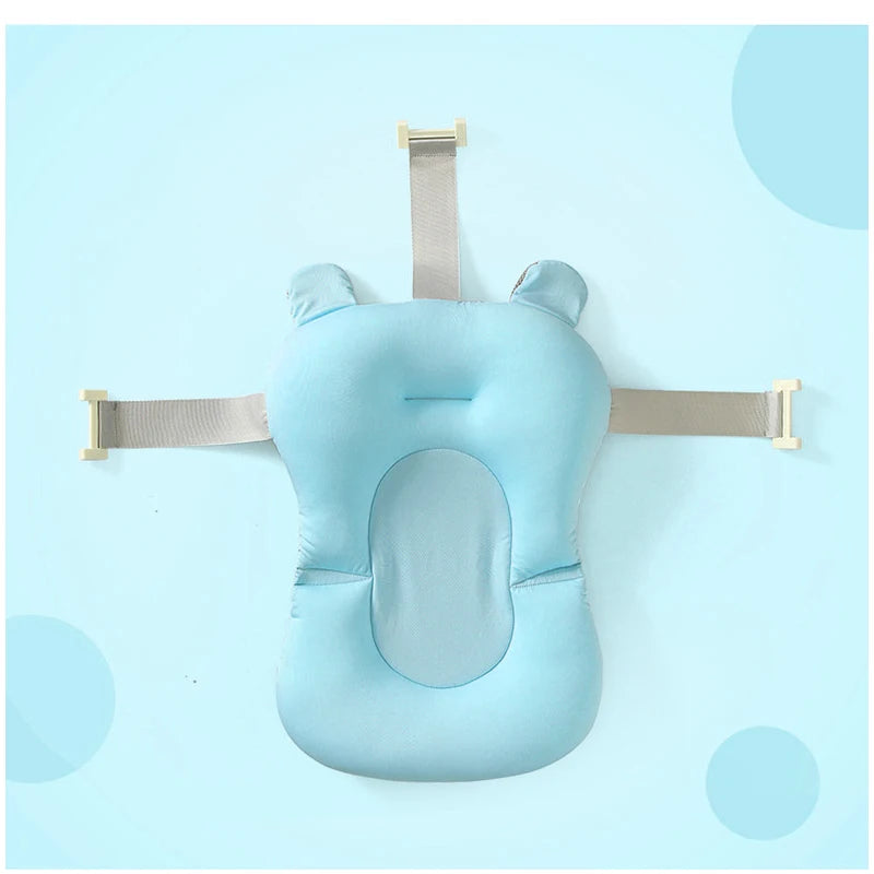 Portable Baby Bathtub Pad Ajustable Bath Tub Shower Cushion Newborn Support Seat Mat Foldable Baby Bath Seat Floating Water Pad Mint