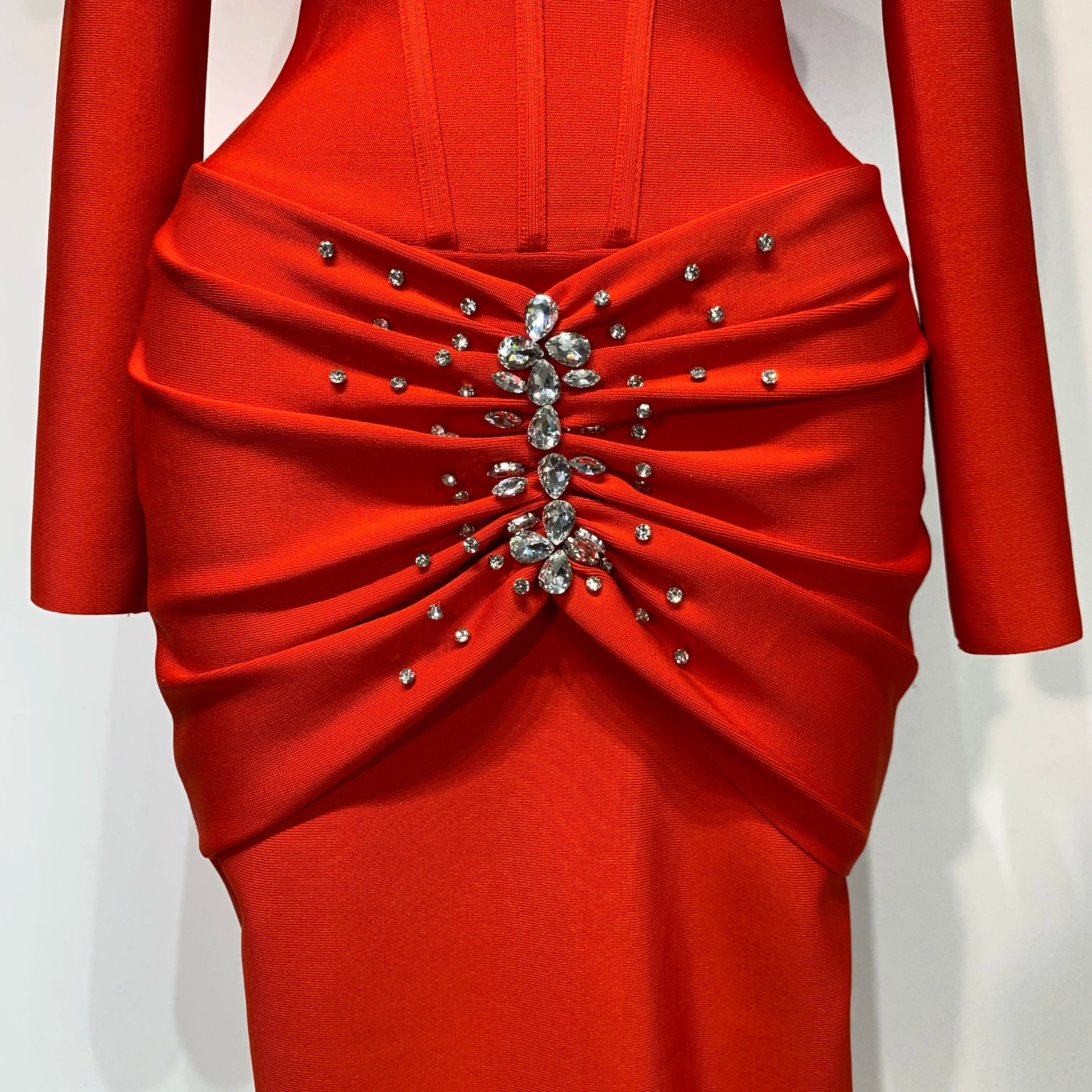 Women Sexy Luxury Sparkly Diamond Bandage Long Sleeve Bodycon Dress 2025 Celebrity Elegant Evening Club Pary Birthday Dresses