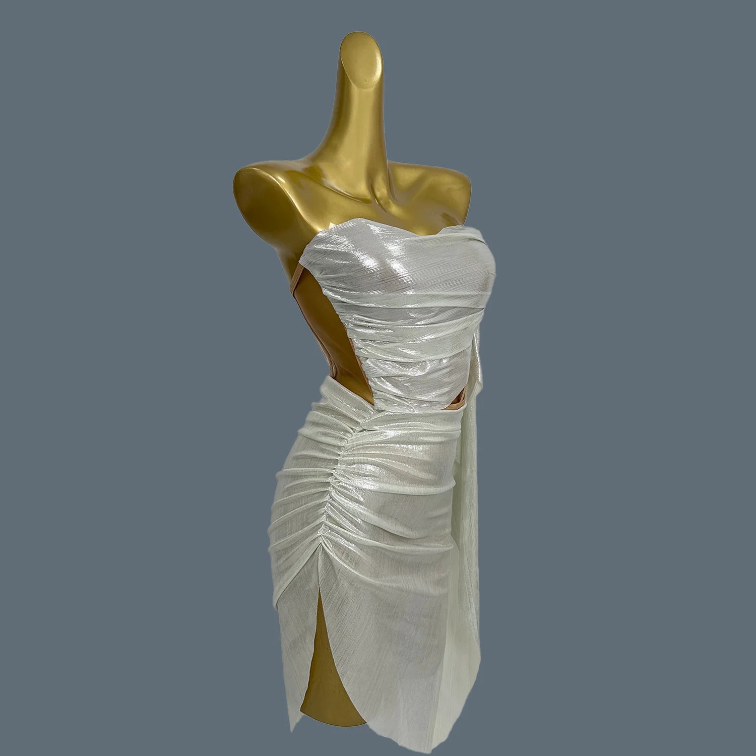 New Hot Design Nightclub Prom Strapless Bandage Top Mini Skirt Set Girls Party Wear Stage Performance Dress for Women Xiongzhong