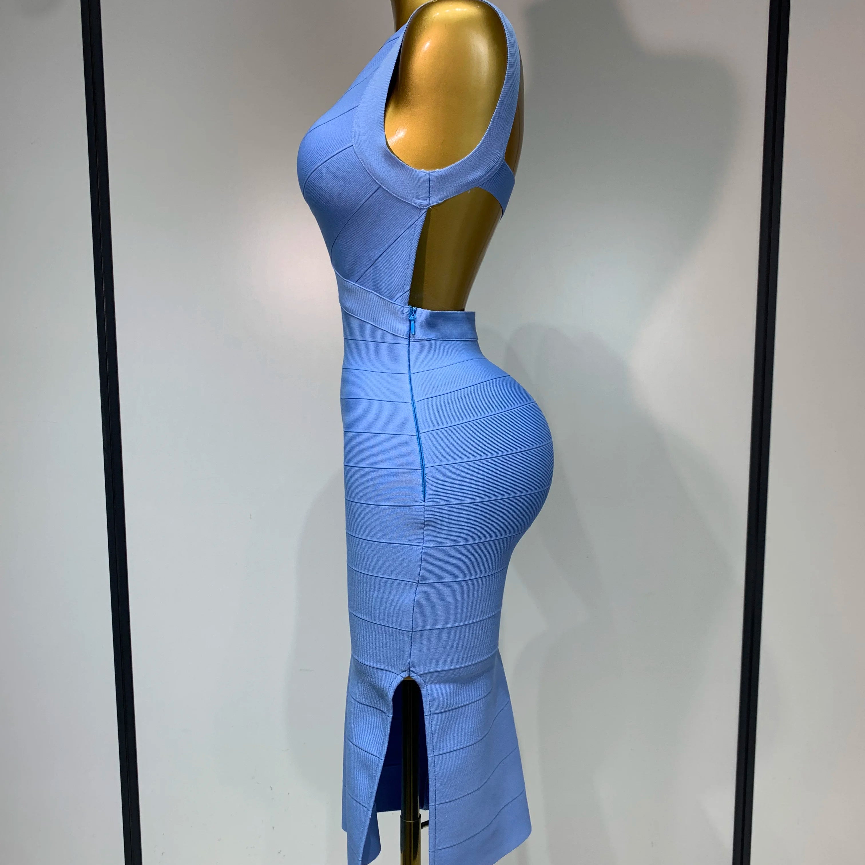 Women Bodycon Bandage Dress One Shoulder Sleeveless Sexy Backless Dress Cocktail Evening Party Vestidos Luxury Birthday Dresses