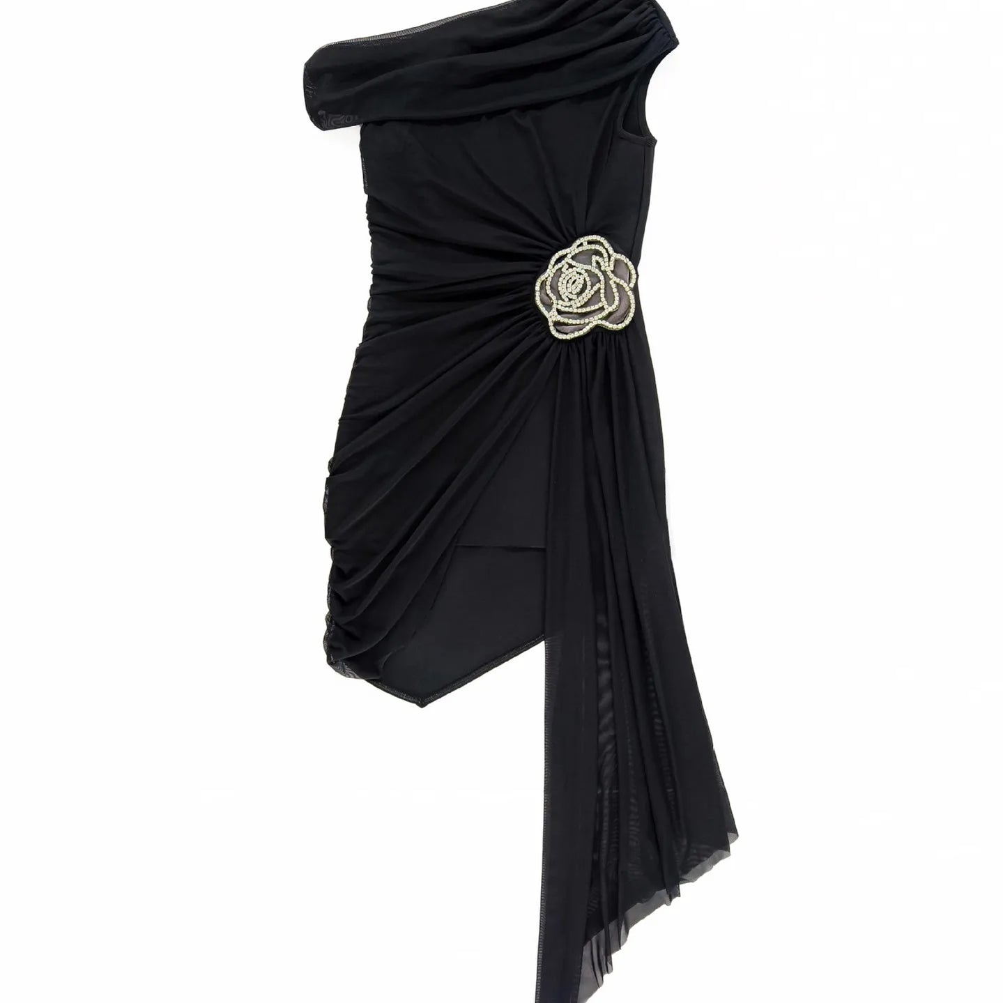 Black White Women Sexy Spandex Waist Diamond Bodycon Draped Mini Dress Nightclub Party Celebrate Cocktail Fashion Dress black