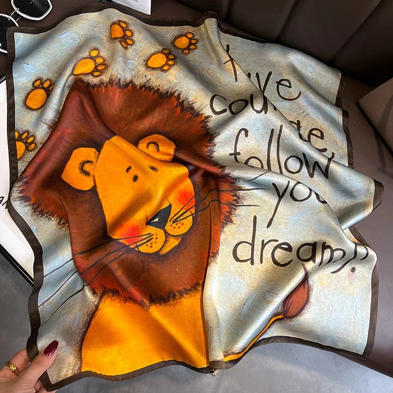 Square 100% Real Silk Scarf Women Bufanda Shawls Wraps for Lady Neckerchief Natural Foulard Femme Bandana Scarves Pashmina 2023 18330 68x68cm