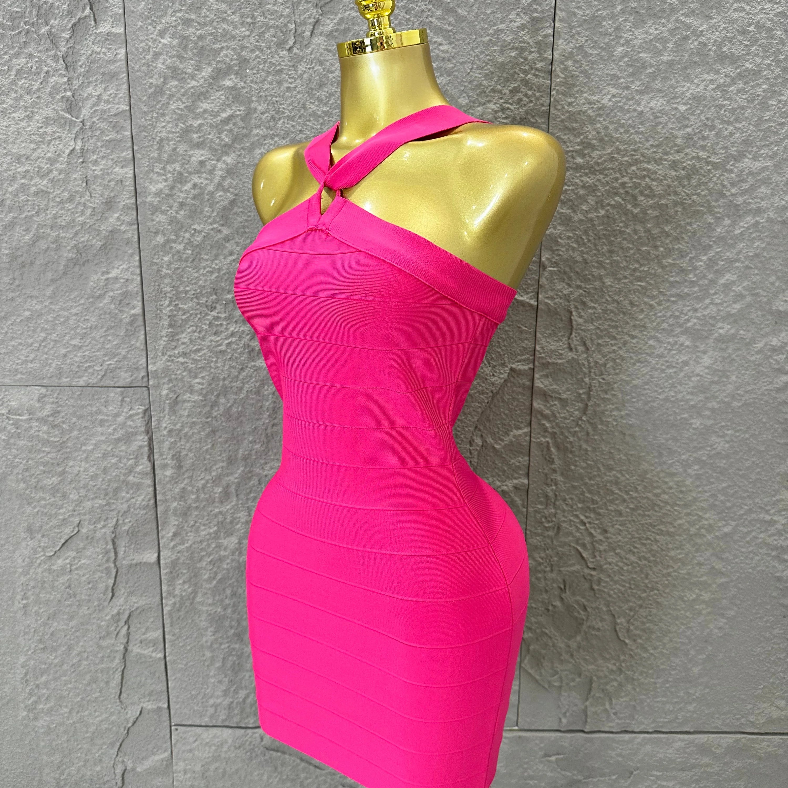 Sexy Deep V Red 3D Flower Applique Dress Slim Fit Bodycon Bandage Night Out Wedding Guest Club Cocktail Evening Party Outfit