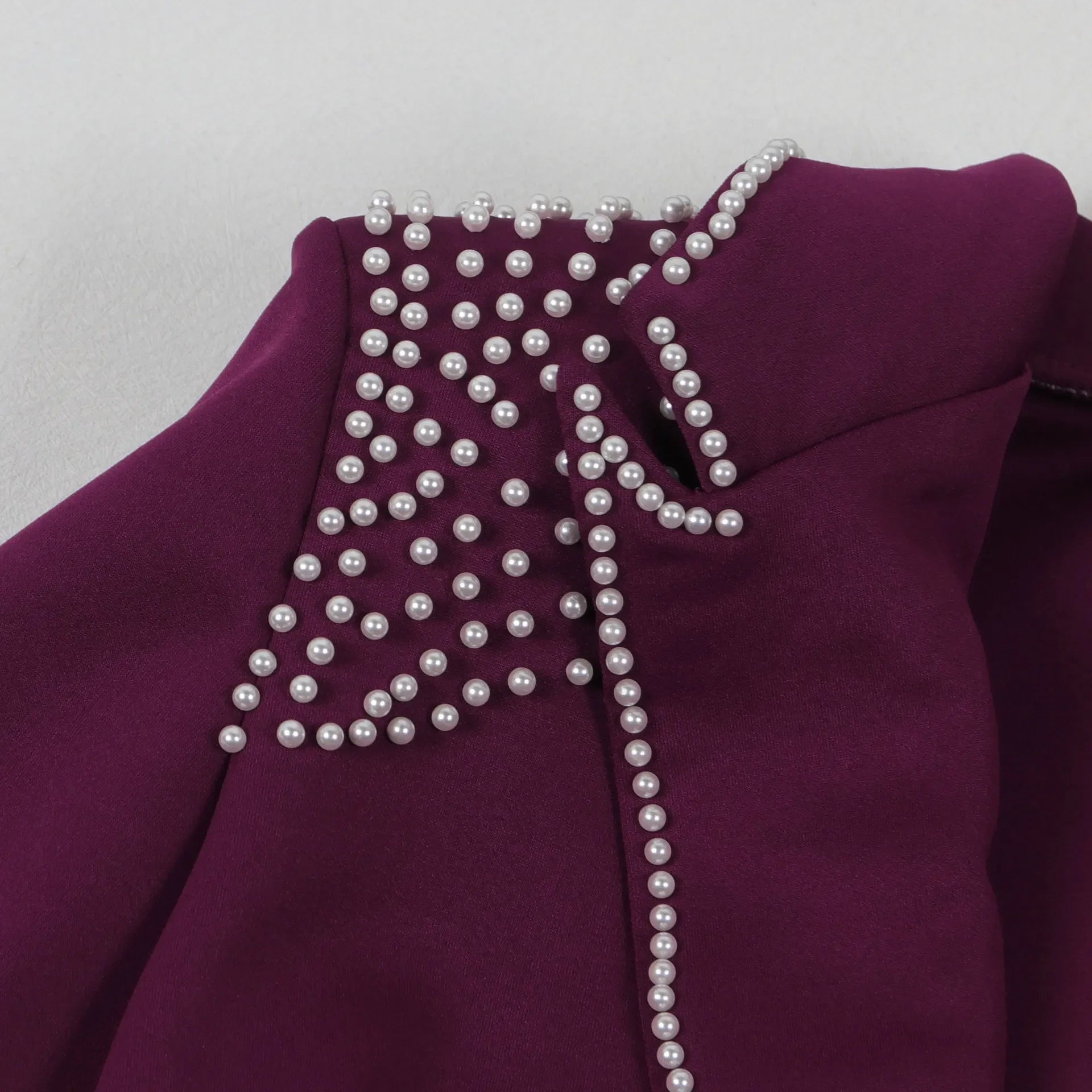 CM.YAYA Fashion Pearl Splicing Women's Set Long Sleeve Blazer and Wide Leg Pants Suit 2024 Winter OL Fall Two 2 Piece Set Outfit