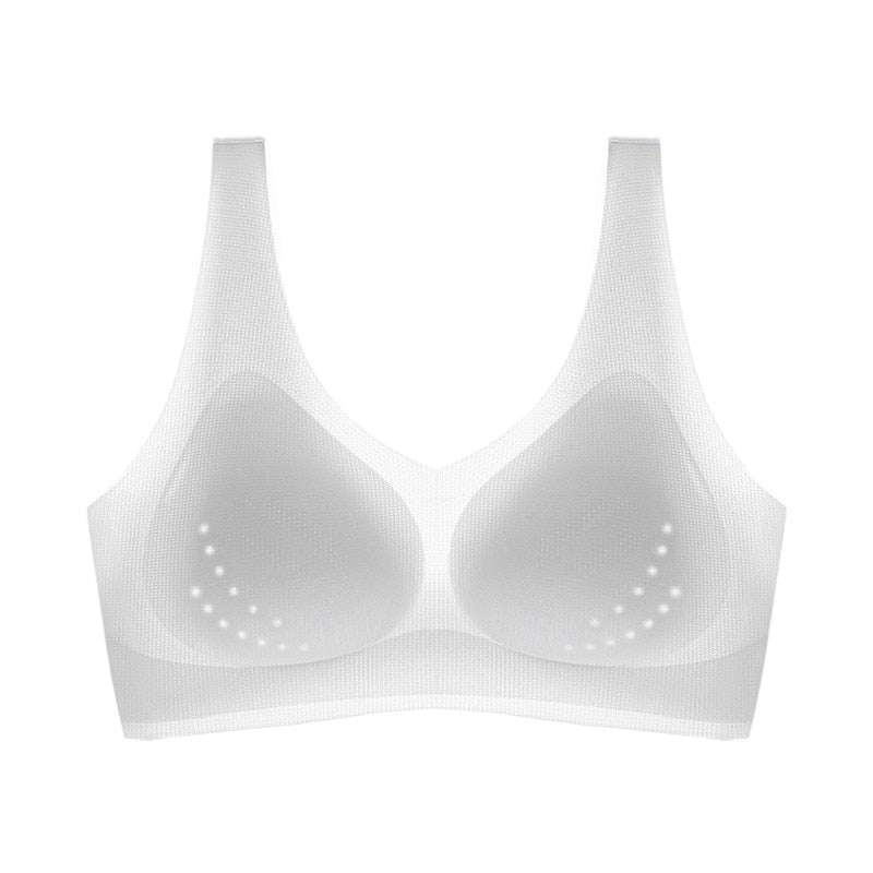 Seamless Sexy Bra Ice Silk Deep V Beauty Back Underwear Gathering Bra Comfortable Ultra-thin Sports No Steel Ring Underwear wh