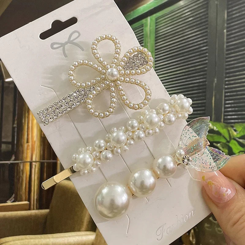 Simulated Pearl Hair Clips For Women Korean Women Hairpins Girl Geometric Hair Barrettes Fashion Hairgrip Hair Accessories Set 24