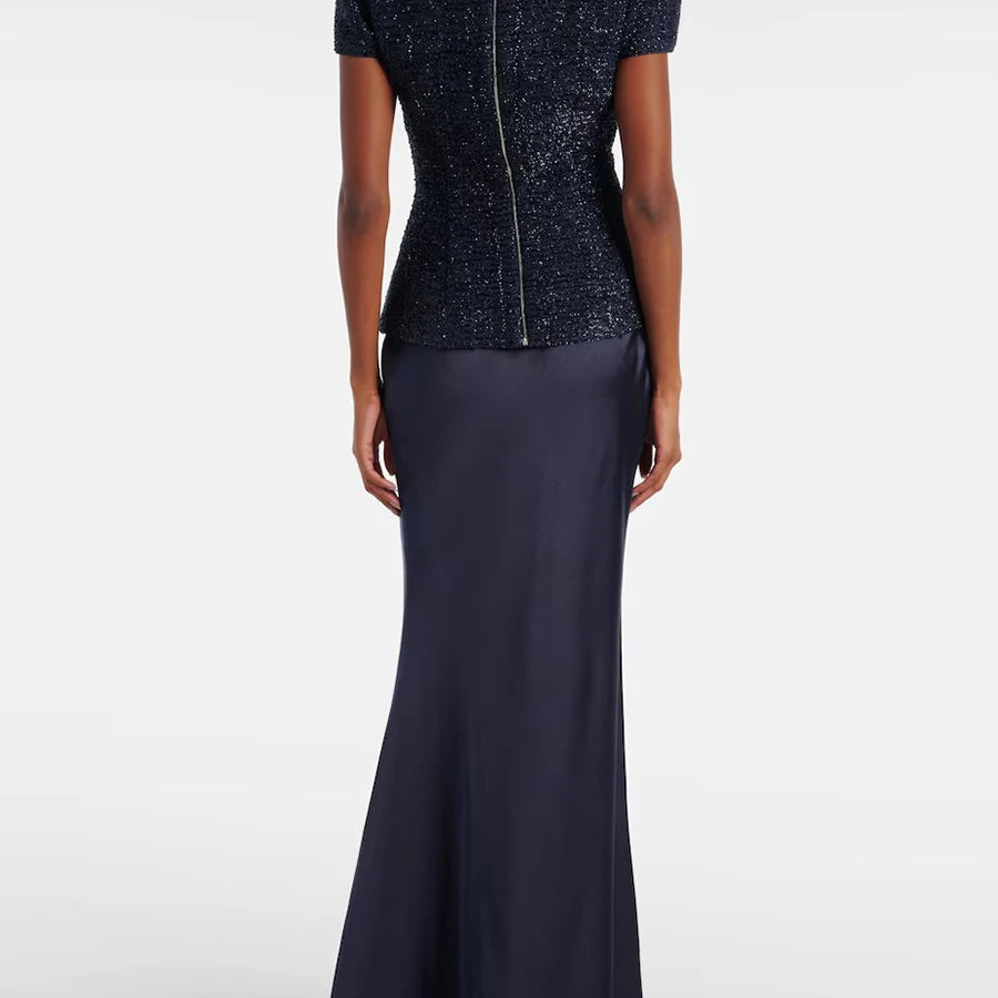 Solid Slimming Two Piece Sets for Women Round Neck Short Sleeves Spliced Button Top High Waist Skirt Set Female New