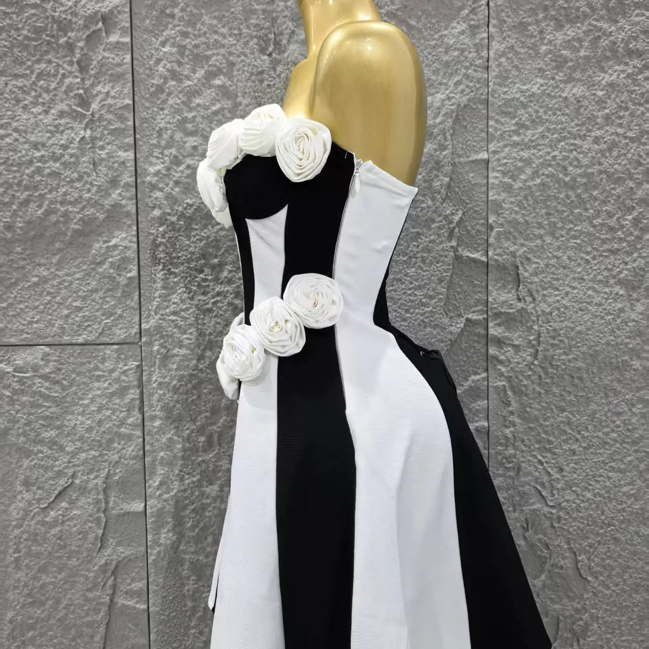 Women Sexy Strapless Florals Bandage A-Line Mini Dress Celebrate Birthday Party Girls' Date Vacation Dress