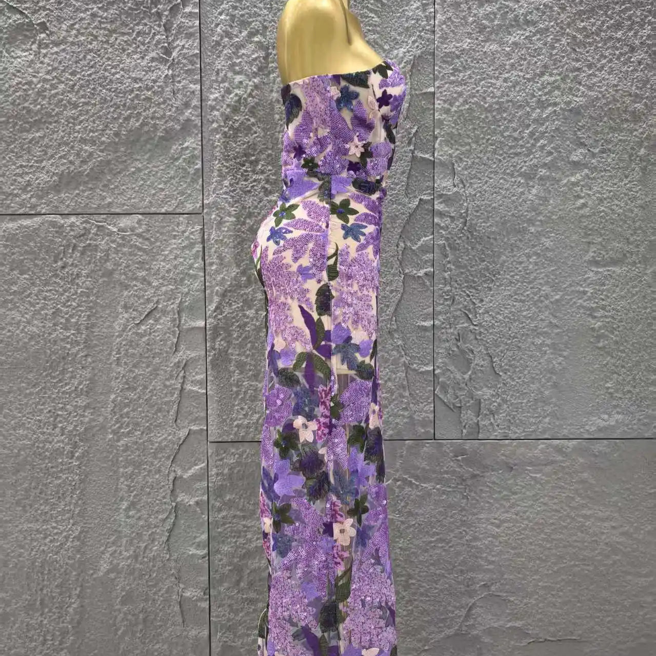 Women Sexy Strapless Embroidery Bodycon Long Dress Celebrate Evening Party Vacation Girls' Birthday Outfit