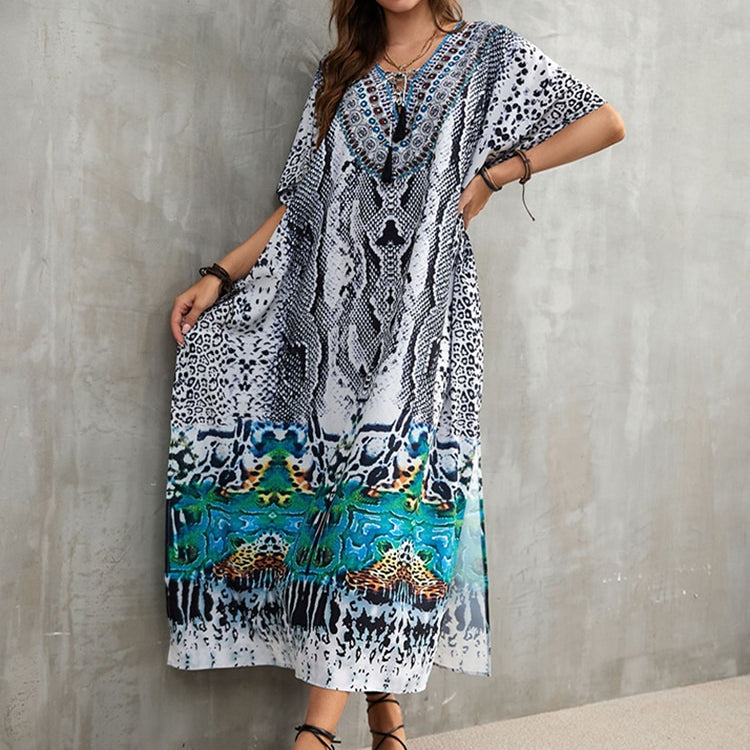 Plus Size Beach Cover Up Robe Plage Pareo Long Dress Summer Beachwear Swimsuit Cover Up Tunic For Beach Kaftan Dress Color 07 One Size