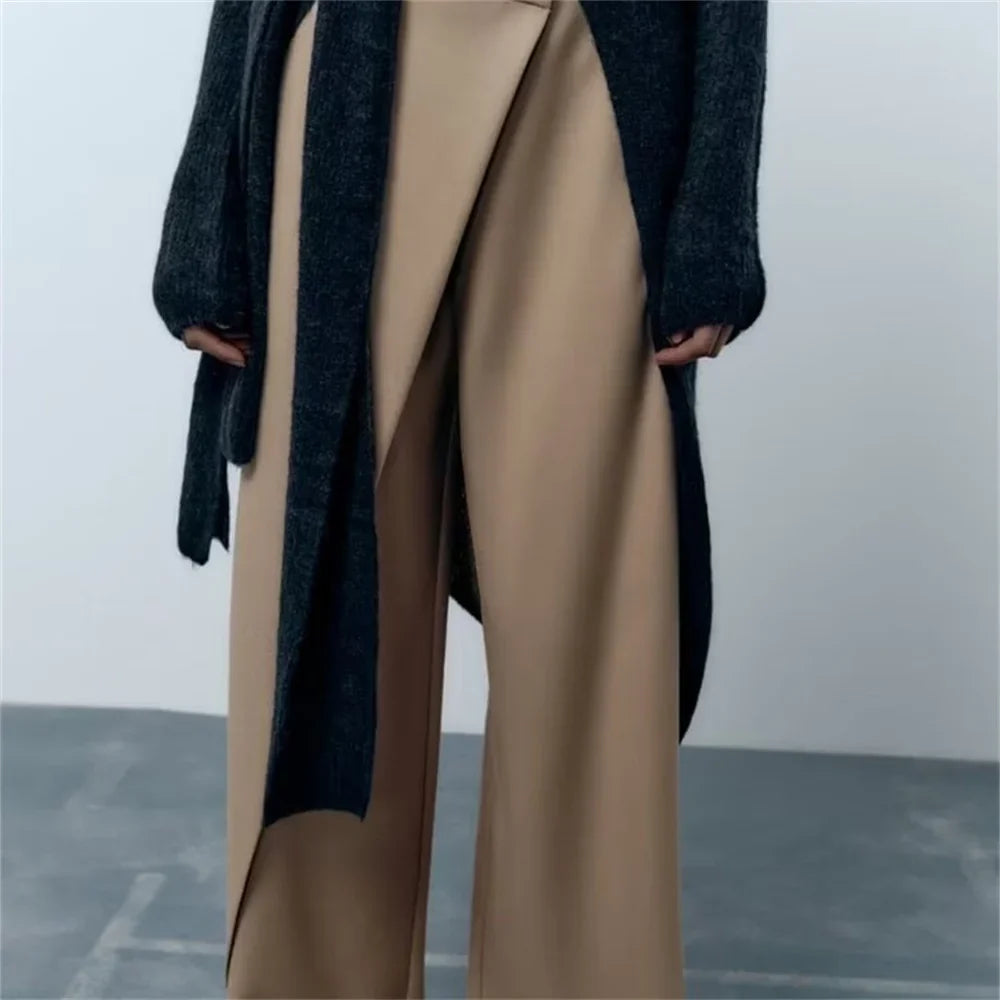 Women's Fashion Pants Zipper Pocket Decoration High end Casual Wrap Loose Pants