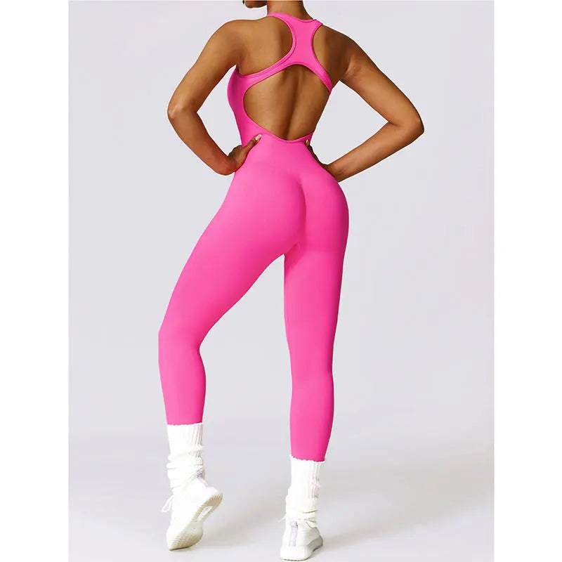 New Yoga Set Seamless Women's Jumpsuits One-Piece Gym Push Up Workout Clothes Fitness Bodysuit Sportswear Tracksuit Short Sleeve