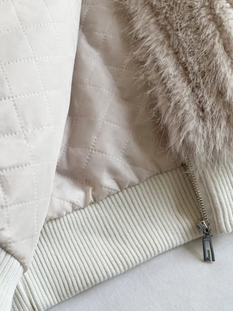 Autumn Winter Loose Casual Hairy Shaggy Soft Warm Faux Fur Coat Women with Hood Long Sleeve Zipper Korean Fashion 2022