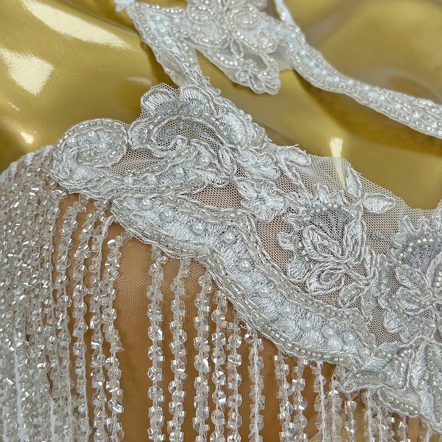 Fashion Women's 2-Pieces Stage Outfit Set Sexy Halter Asymmetric Party Celebrate Clothing Dancer Rhinestone Chain Costume Mixian