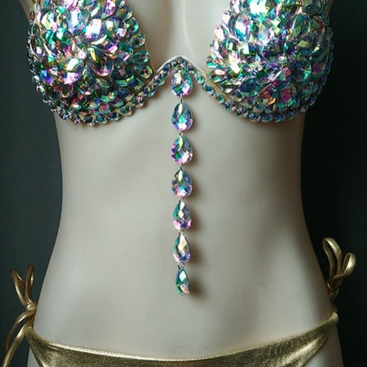 Underwear Sexy Push Up Lingerie Set For Lady 2024 Summer Fashion Shiny Crystal Padded Underwire Party Bras And Thong Set Gold