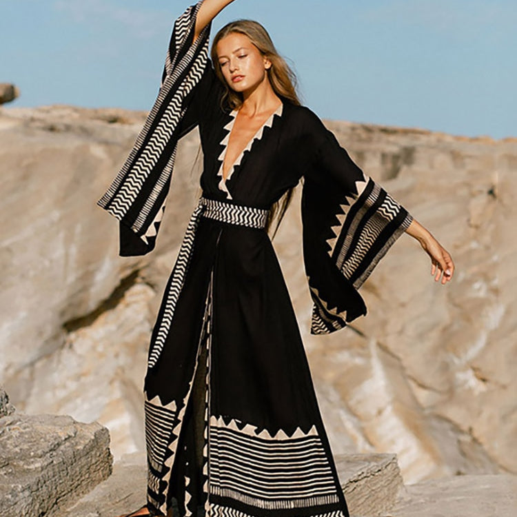 Swimsuit Cover Up Beach Kimono Pareo Fashion Oversized Cuffs Tunic Long Dress Cardigan Summer Swimwear Beachwear