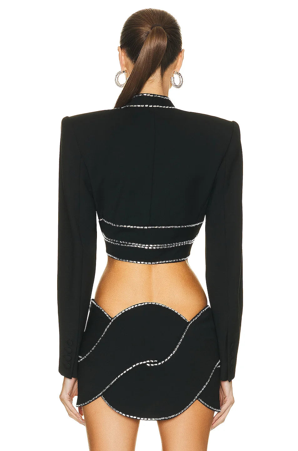 2023 Women Long Sleeve Sexy Tops Bodycon Skirt Mini Set Rayon Bandage Fashion High Street Women's Set