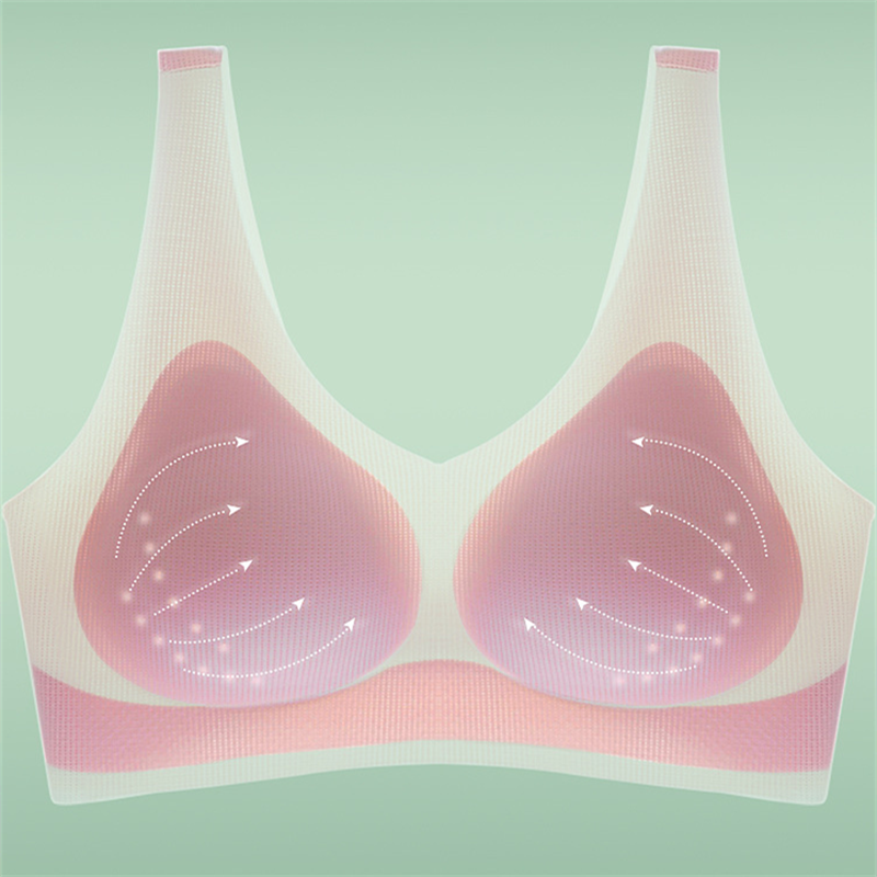 Seamless Sexy Bra Ice Silk Deep V Beauty Back Underwear Gathering Bra Comfortable Ultra-thin Sports No Steel Ring Underwear