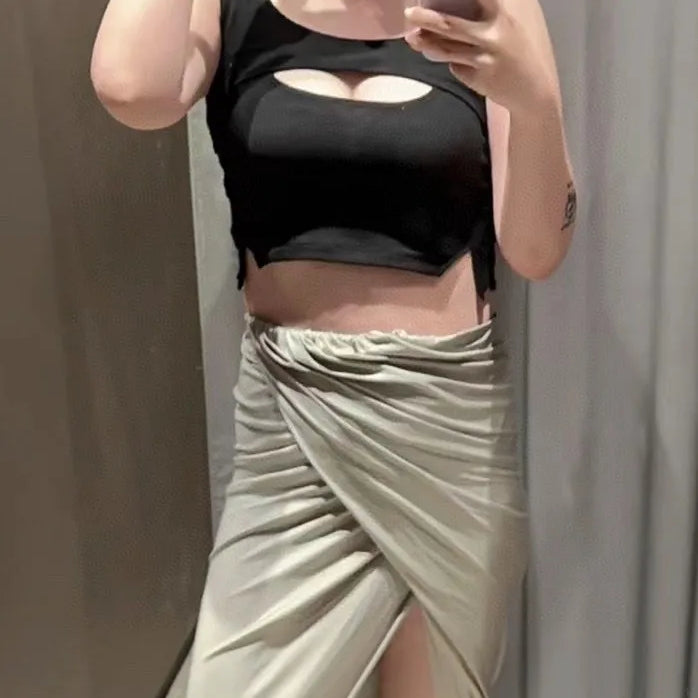 2024SS Summer Luxury New Women Slit Chic Casual Midi Skirt for Ladies 2 Color Gdnz 3.13