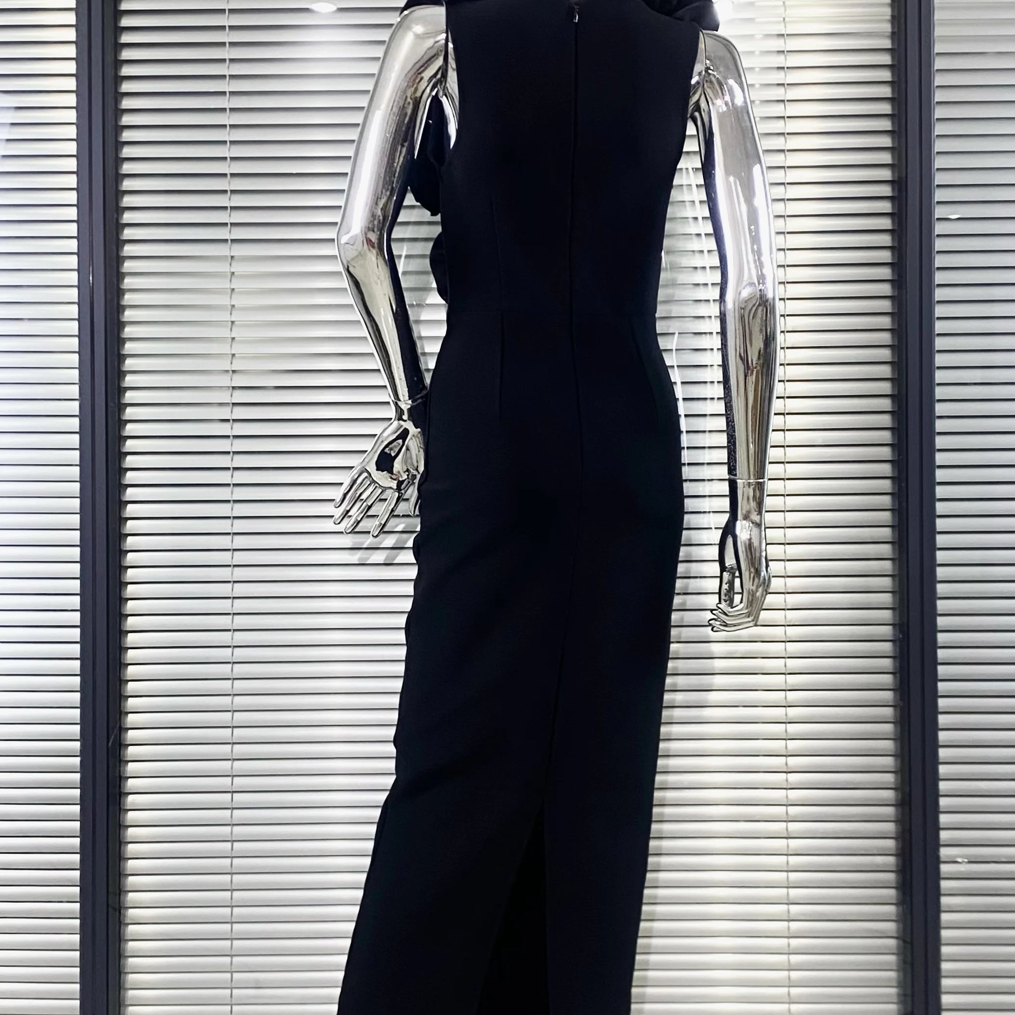 Red And Black Sexy Plow Cut Package Hip Floor Length Dress Graceful Woman Party Dress Cocktail Party Outfit