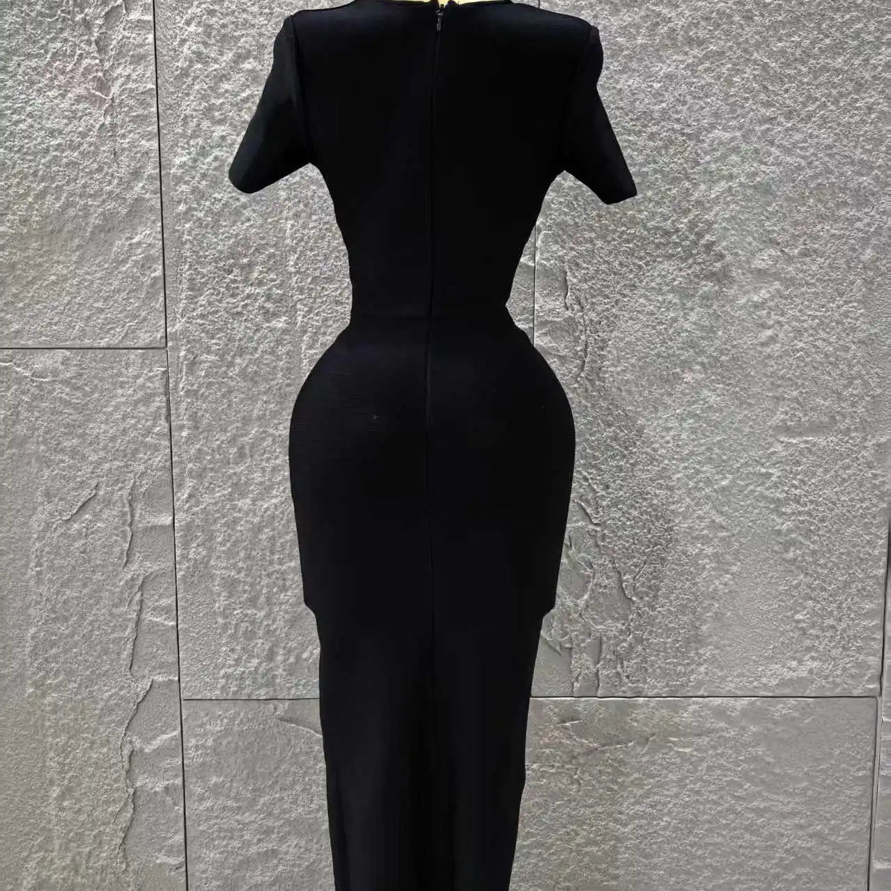 High Women Sexy Short Sleeve Keyholes Bodycon Long Bandage Dress Nightclub Party Birthday Evening Outfit Vestido