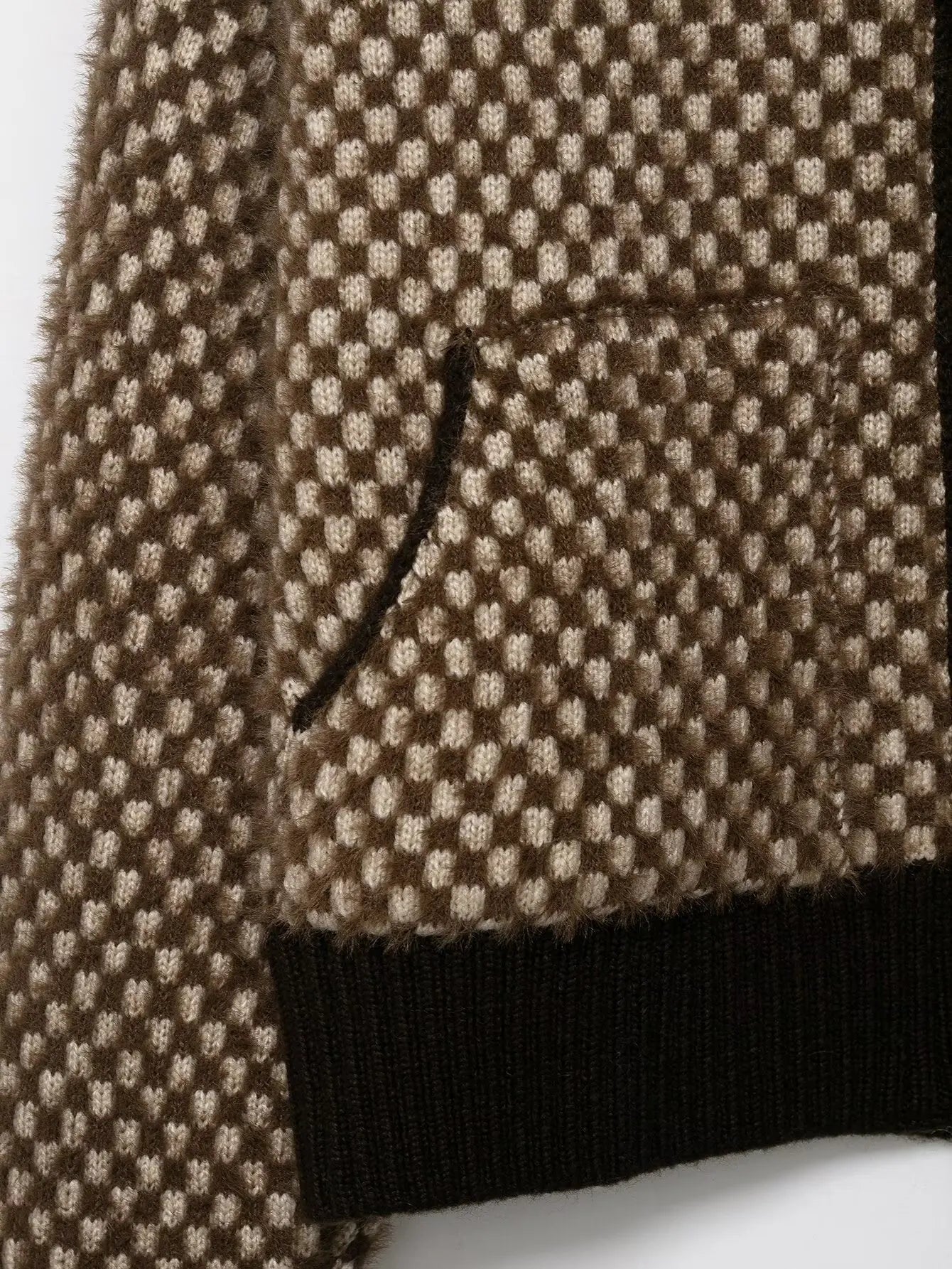 Autumn and winter loose and slim sweater jacket with artificial fur effect high collar zipper sweater jacket jacket