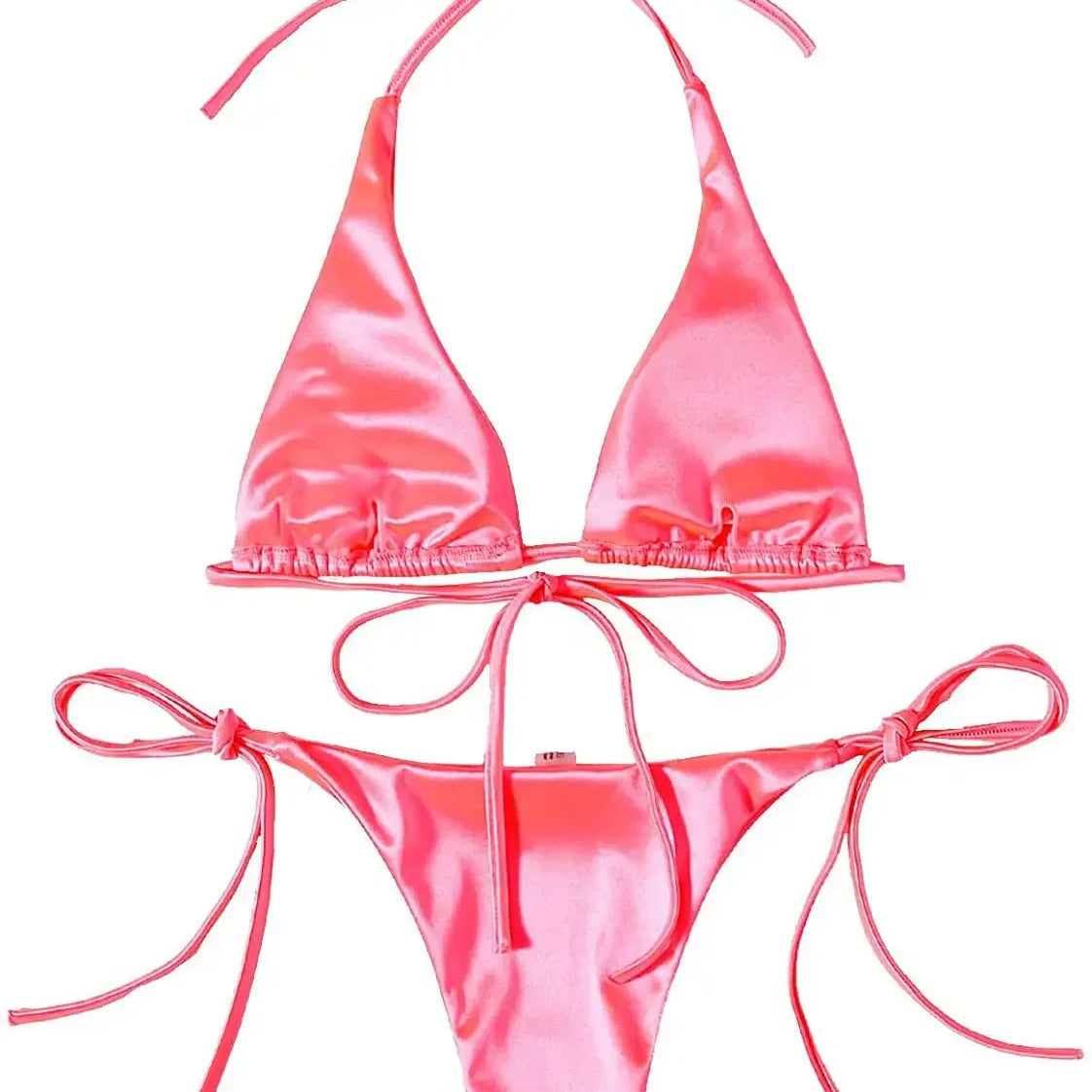 Women Sexy Micro Mini Bikini Thong Halter G-String Bra Bikinis Set Swimwear Backless New Swimwear Bathing Suits 7