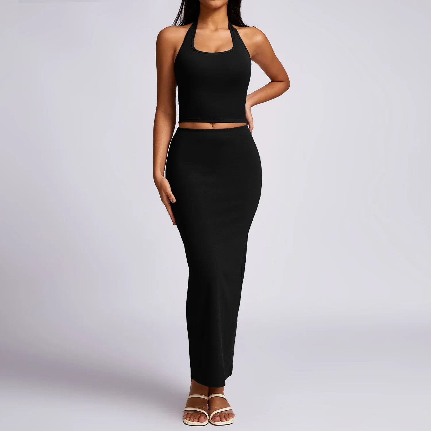 New Yoga Set Workout Clothes Fitness Suits Sports Bra High Waist Leggings 2 Piece Women High Stretch Gym Outfit black-1