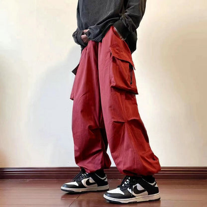 Pantalon Cargo pour hommes et femmes, Streetwear, sarouel décontracté, taille élastique, couleur unie, multi-poches, ample, Baggy, printemps 2023 