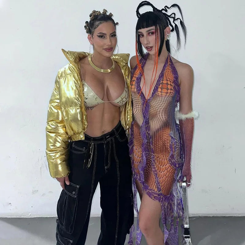 Gtpdpllt 3d Print Asymmetrical Fringed Dress Sexy Summer Outfits For Women Rave Festival Outfits Deep V Backless Short Dresses