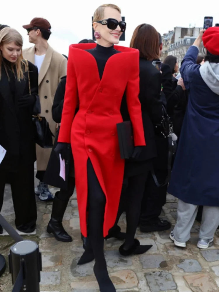 Black Red Color Women Long Sleeve Sexy Off the Shoulder Bodycon Mid-calf Evening Party Dress Celebrity Red Carpet Outfit