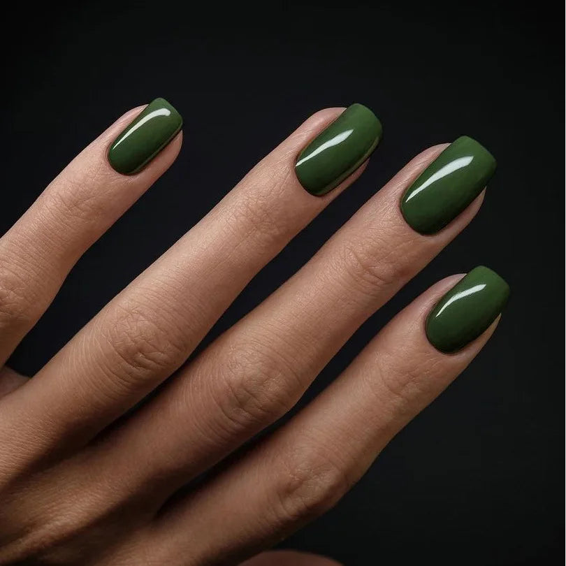 24pcs/set short square fake nails for women girls Pink green blue yellow purple tips faux ongles press on false nail supplies 523