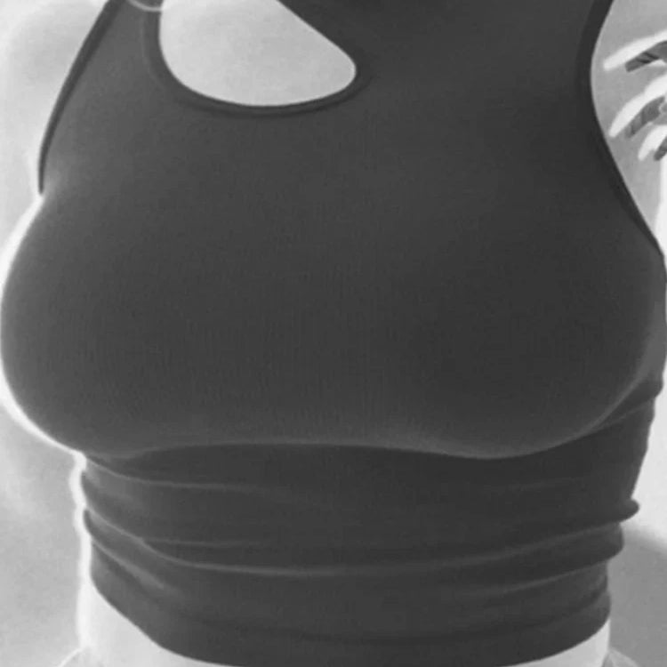 Cut Out Sexy Crop Tops Women Off Shoulder Solid Elasticity Skinny Sport Short Tops Women Tank Summer Tube Tops black