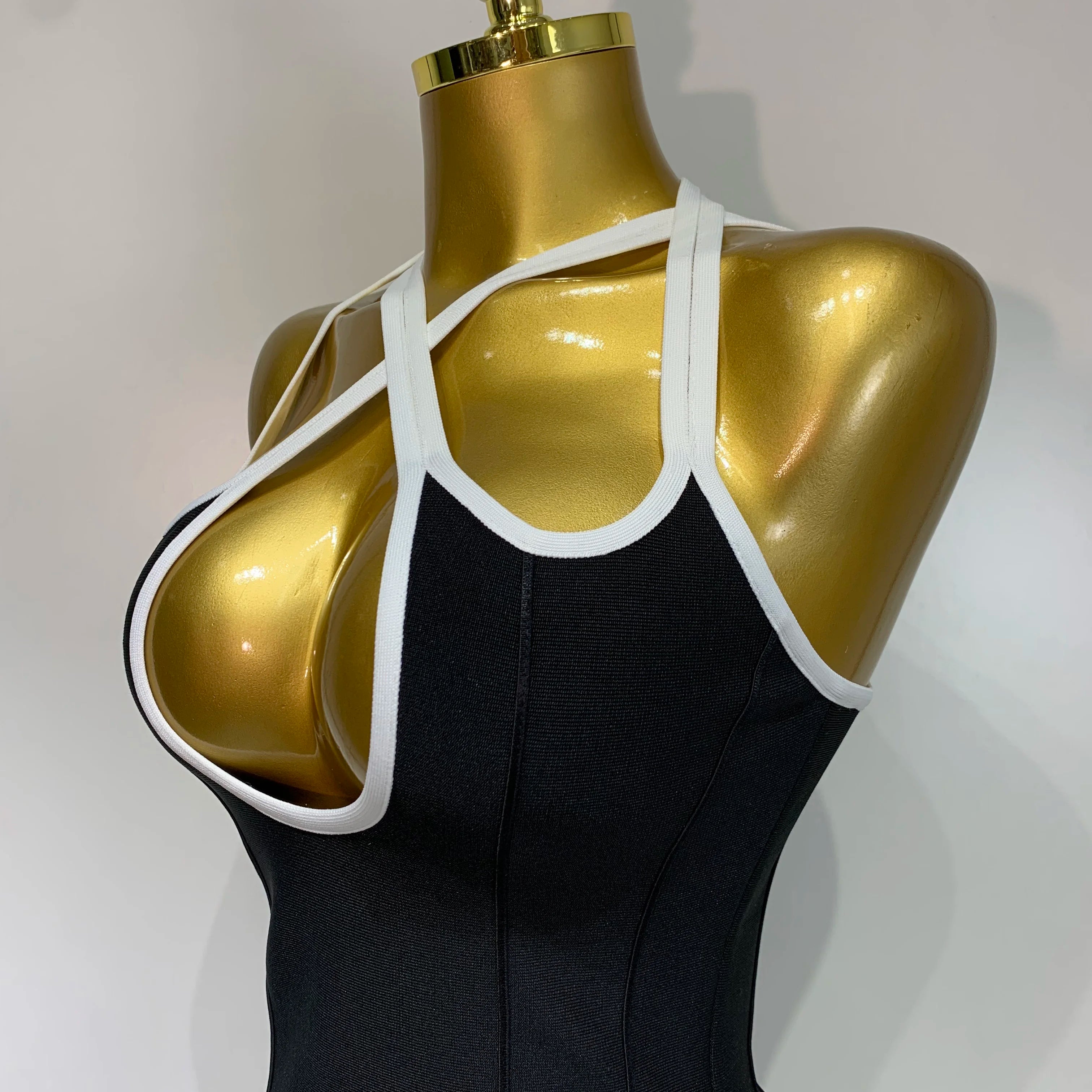 Women Elegant Fashion Dress Halter Neck Bodycon Bandage Dress Celebrity Evening Party Club Gown Sexy Backless Birthday Dress