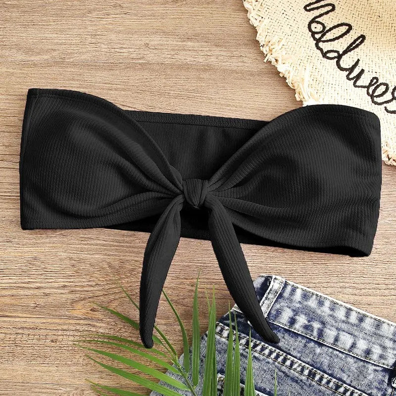 Swimsuit New Summer Women Bikini Sexy Swimwear Set Packwork Brazilian Bathing Beachwear Swimming Bathing Suit Women Black top