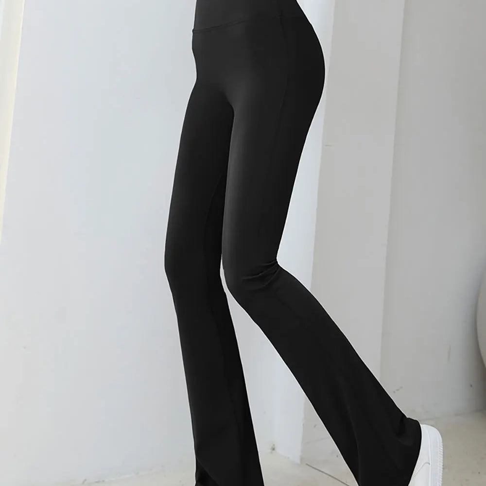 Black Yoga Pants Flare Leggings Women High Waist Wide Leg Pans Woman Gym Fitness Sports Flared Legging Latin Dance Trousers 2024 black