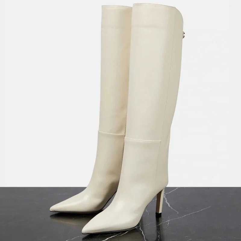 Size 34-43 Women Knee High Boots Luxury Brand Sexy Super High Heels Shoes For Women Winter 2024 Leather Long Boots