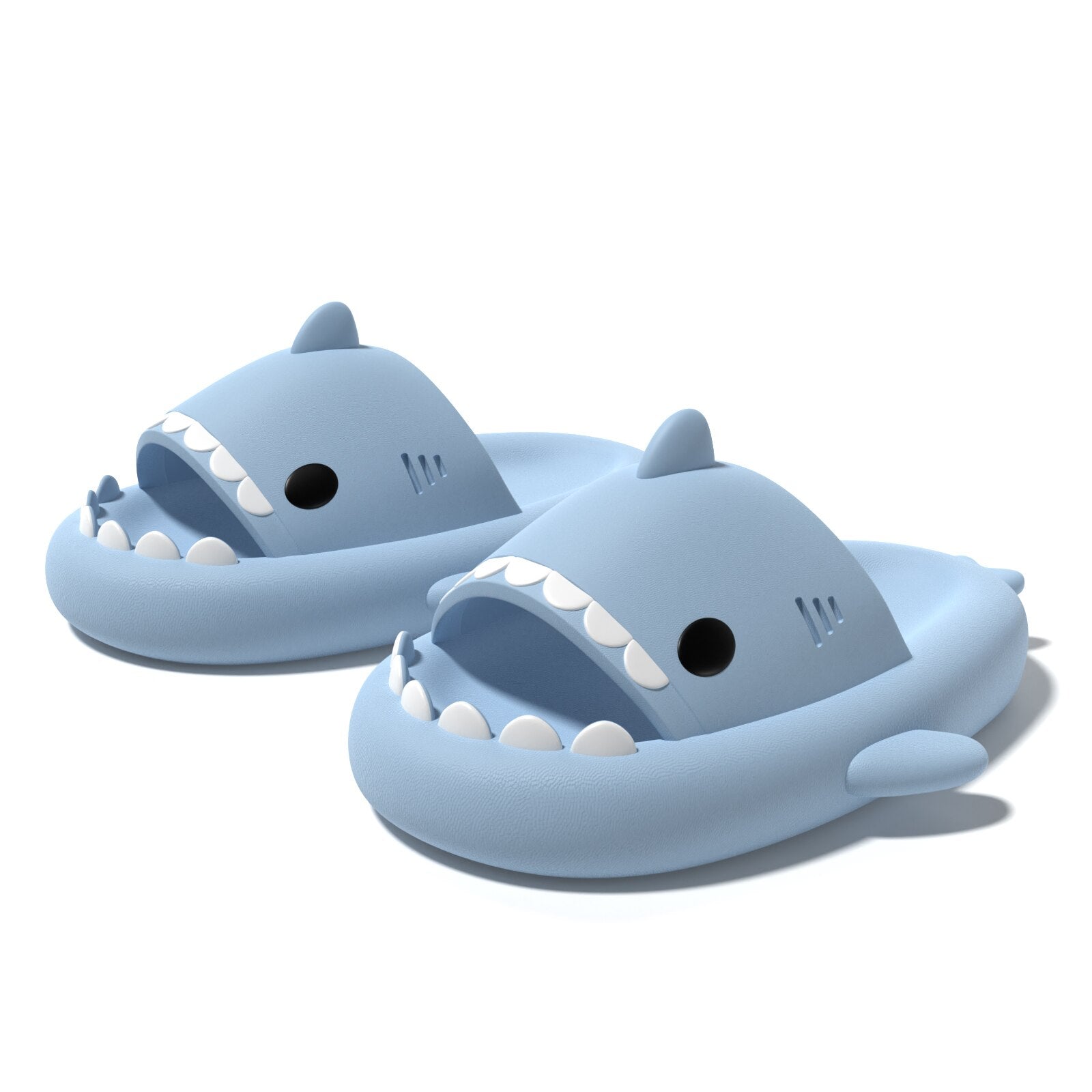 Shark Slippers Soft Beach Cloud Platform Women Indoor Bathroom Slides Summer Mules Outside EVA Men Shoes Bluegrey