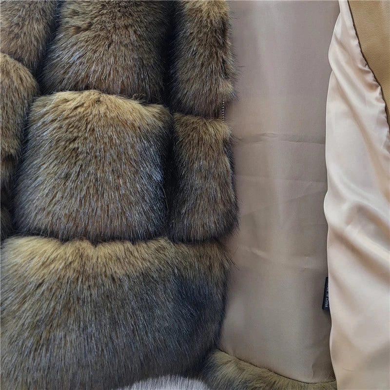 Winter New Fashion Hooded Short Faux Fur Coat For Women Loose Versatile Loose High Quality Overcoat Female 11A07878