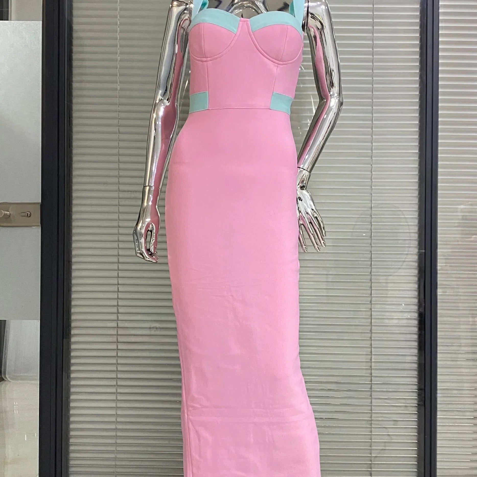 Women Sleeveless Sexy Strap Bodycon Bandage Long Dress Fashion Elegant Evening Party Celebrate Dress