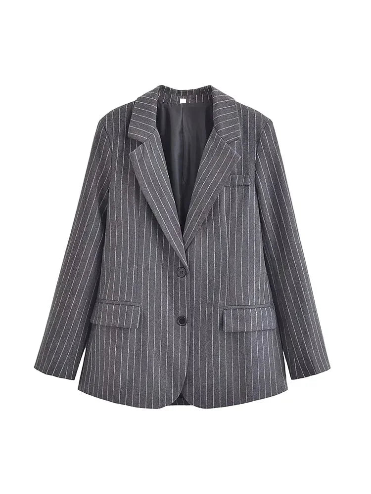 Spring Women Pinstripe Pleated Mini Skirt Sets For Women 2 Pieces Blazer Coat Women Suits New Two Piece Women Outfit