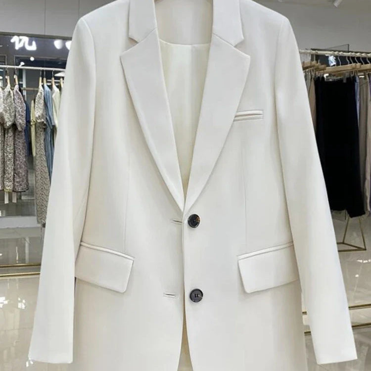 Women Jackets Pink Small Suit Women's Coat Casual Small Loose Korean Version Small Suit Women's Design Sense Blazer Women Off White