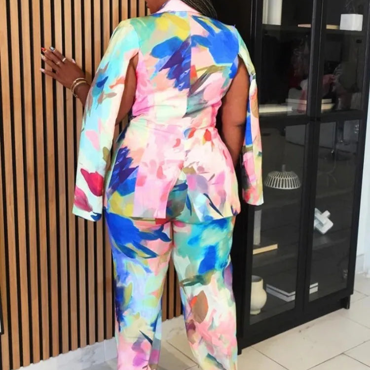 2 Piece Women Sets 2025 Plus Size Autumn Winter Matching Sets Black Two Pieces Sets Top Pants Suits Outfits Clothing