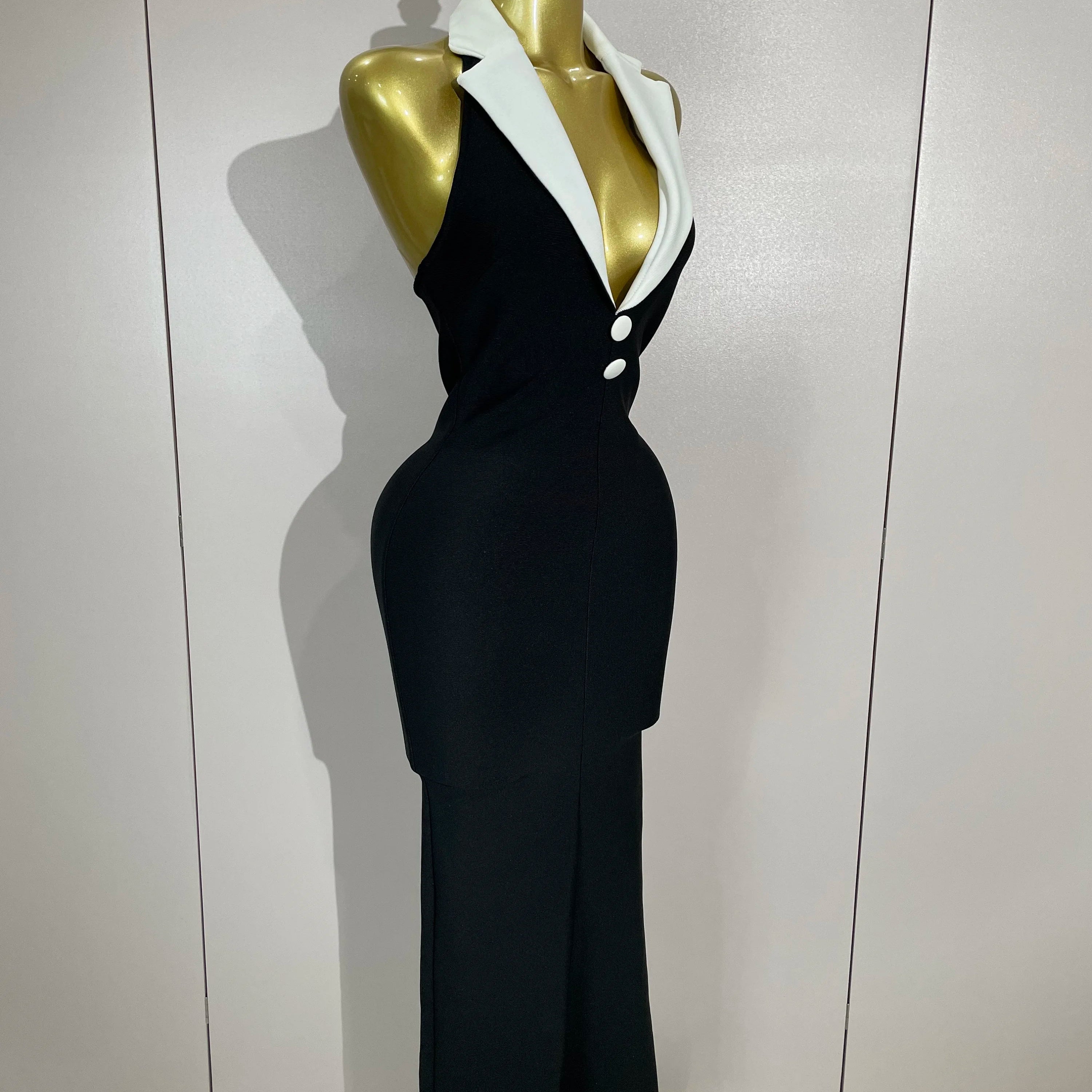 Women Sexy Halter Backless Sleeveless Bodycon Maxi Dress Celebrity Elegant Gown Club Birthday Evening Party Wedding Dresses