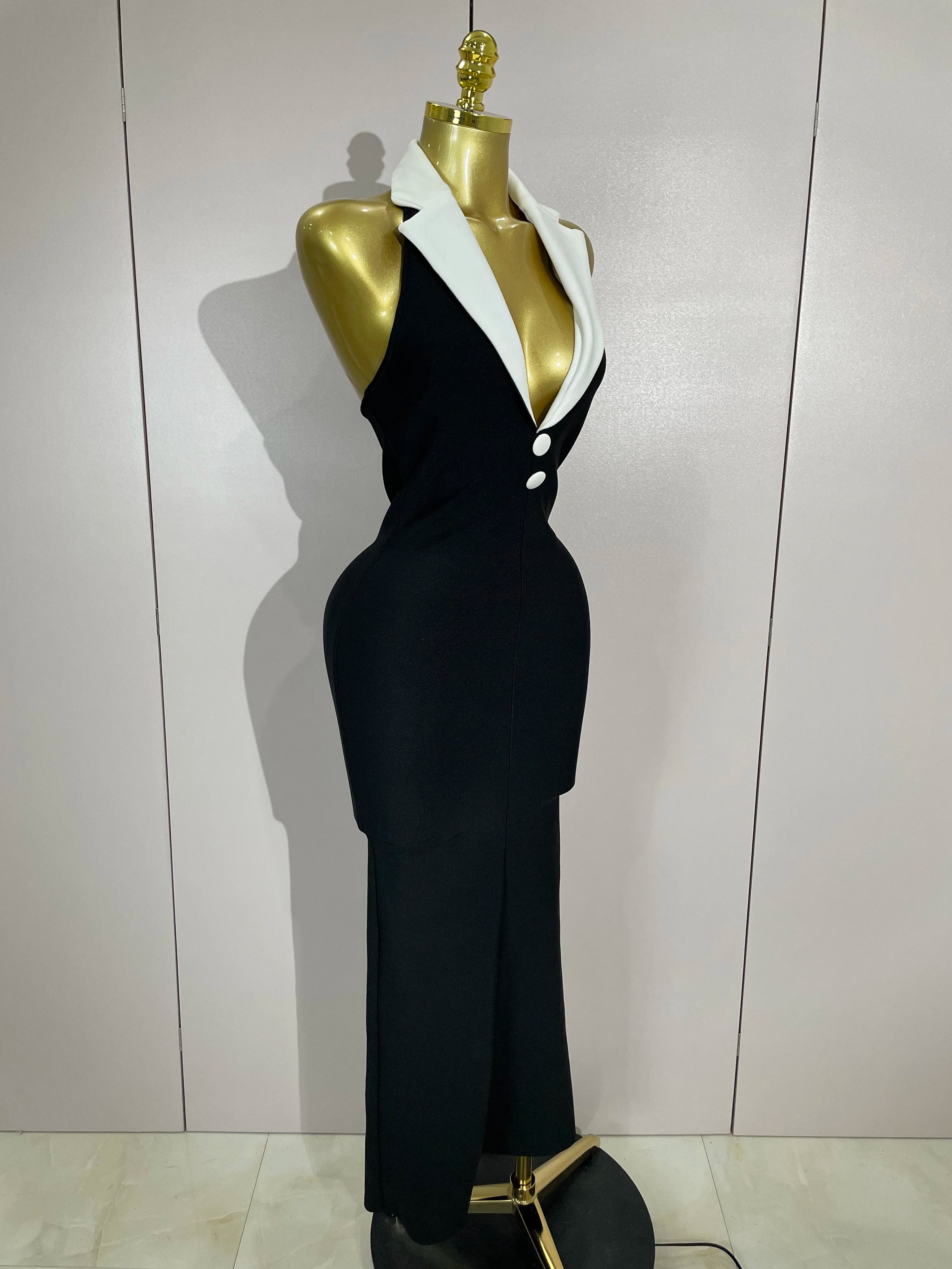 Women Sexy Halter Backless Sleeveless Bodycon Maxi Dress Celebrity Elegant Gown Club Birthday Evening Party Wedding Dresses