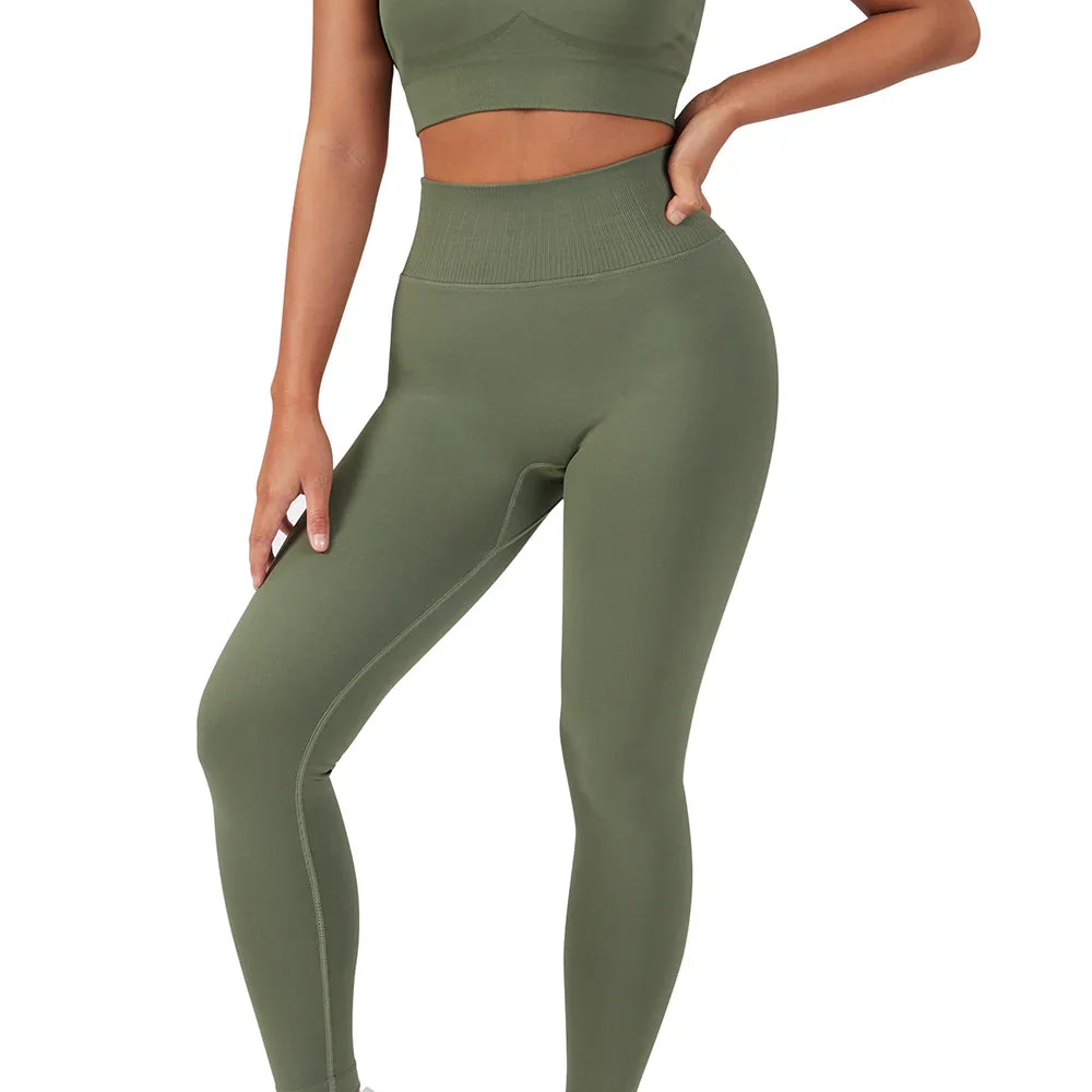 2 Pcs Yoga Set Women Seamless Gym Sportswear Outfits Workout Fitness Gym Clothing One Shoulder Sports Suit for Fitness Women SS321AG