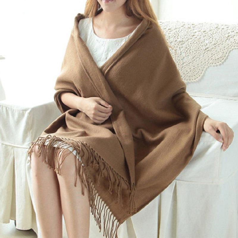 Winter Female Lattice Imitation Cashmere Scarf Autumn And Winter Thick Fashion Warm Wild Scarf Shawl Camel 180CM