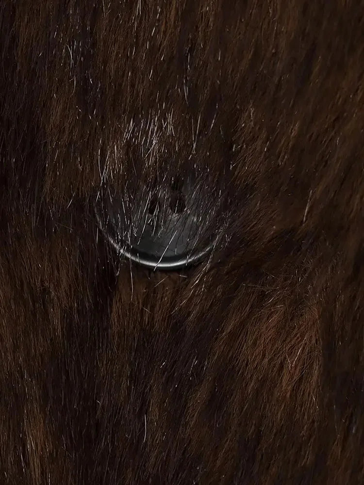 Women 2025 Winter New Reversible Casual Long Sleeves Buttons Turn-Down Collar Loose Outerwear Women Warm Coat Faux Fur Jackets ﻿